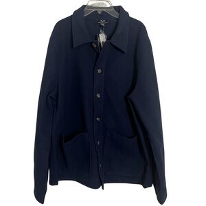 Magaschoni NWT Navy Shacket Minimalist Grandpacore Preppy Outdoors Cabincore Med